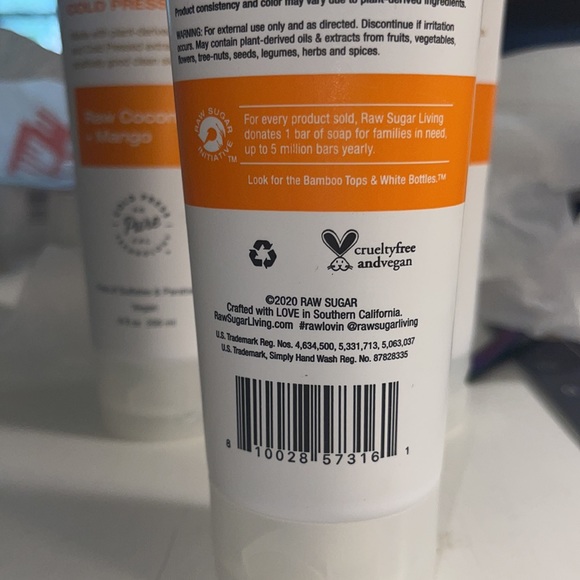 Raw Sugar Simply hand wash / Raw coconut+mango - Picture 3 of 3